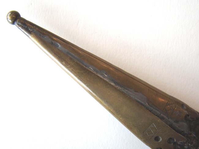 A 19th century bone handled Knife with its' original brass mounted leather sheath circa 1830-1860 — image 4